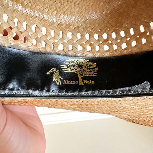 Alamo Hats Supreme Quality Western Straw Cowboy Hat Brown 6 7/8 - Picture 8 of 9